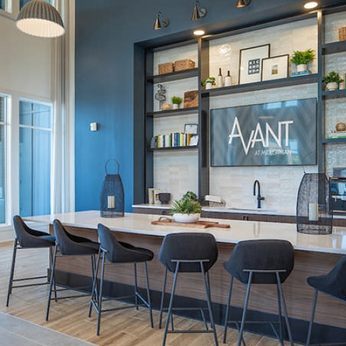 coffee counter in clubhouse kitchen